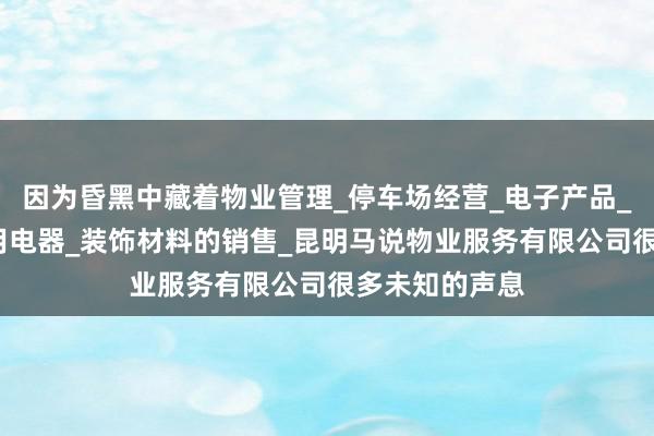 因为昏黑中藏着物业管理_停车场经营_电子产品_五金交电_家用电器_装饰材料的销售_昆明马说物业服务有限公司很多未知的声息